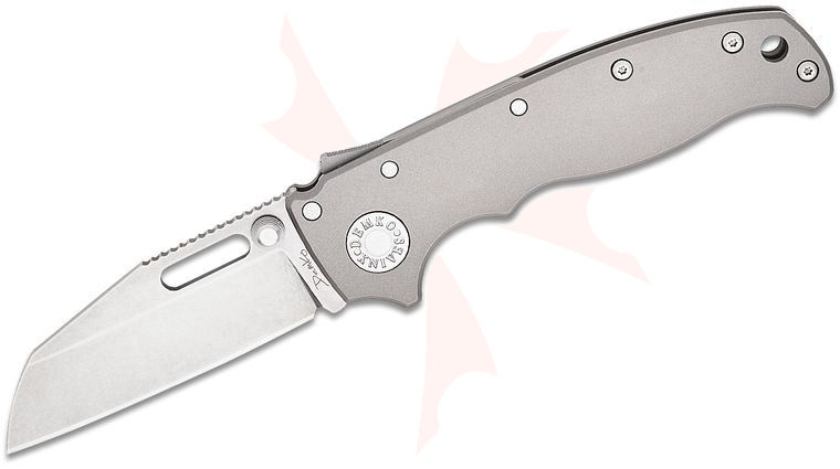 Andrew Demko AD20.5 Shark Lock Folding Knife 3 inch CPM-20CV Shark Foot Blade, Smooth Titanium Handles