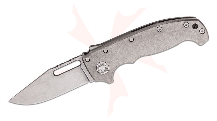 Andrew Demko Machine Ground AD20 Shark Lock Folding Knife 3.5 inch CPM-3V Full Flat Ground Clip Point Blade, Smooth Titanium Handles