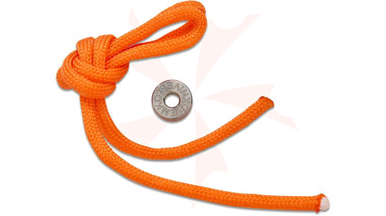 Demko Knives Titanium Bead with Orange Paracord Lanyard