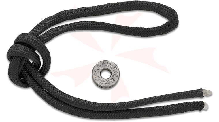 Demko Knives Titanium Bead with Black Paracord Lanyard