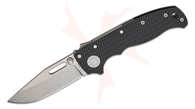 Andrew Demko AD20.5 Shark Lock Folding Knife 3.2 inch CPM-20CV Clip Point Blade, Textured Black G10 Handles