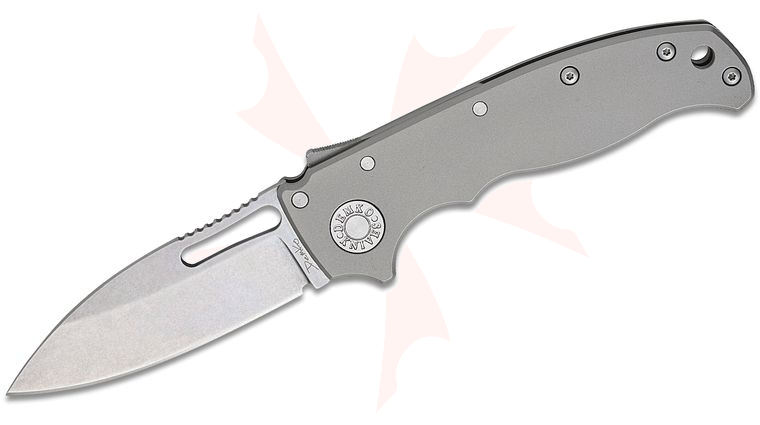 Andrew Demko AD20.5 Shark Lock Folding Knife 3.125 inch CPM-3V Slicer Shark Blade, Smooth Titanium Handles, Reversible Clip