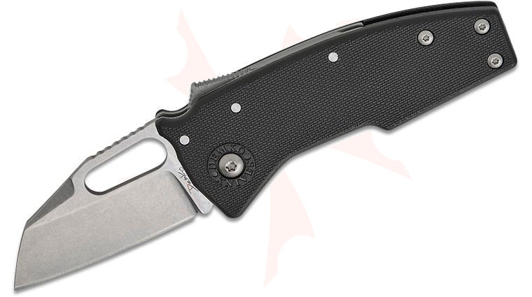 Andrew Demko Nano Shark Shark Lock Folding Knife 2.25 inch AUS-10A Stonewashed Shark Foot Blade, Black GRN Handles, Reversible Deep Carry Clip