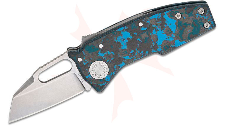 Andrew Demko Nano Shark Shark Lock Folding Knife 2.25 inch CPM-20CV Stonewashed Shark Foot Blade, Arctic Storm FatCarbon Handles, Reversible Deep Carry Clip