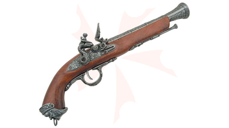 Denix Reproduction Pirate Flintlock Pistol, Non-Firing