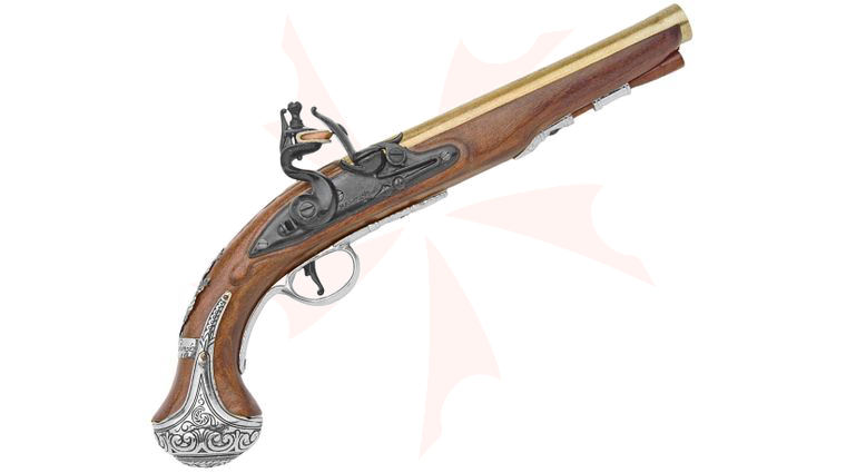 Denix Colonial George Washington Replica Flintlock Pistol, Non-Firing