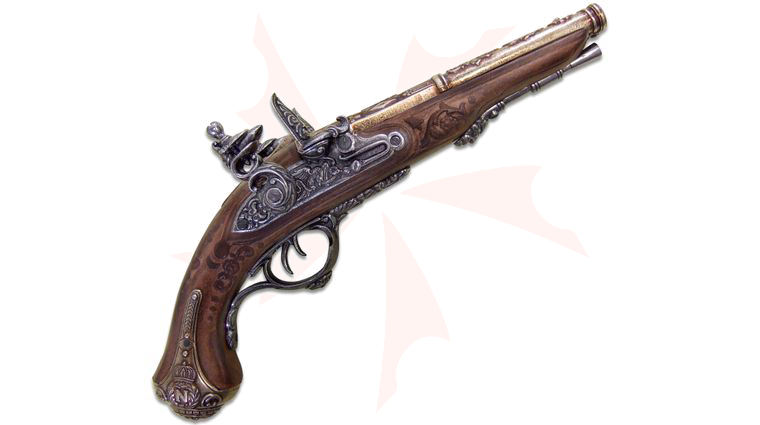 Denix Replica 1806 French Napoleon Pistol with Two Barrels, Non-Firing