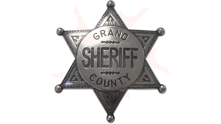 Denix Replica Grand County Sheriff Badge, Nickel