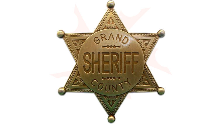 Denix Replica Grand County Sheriff Badge, Brass
