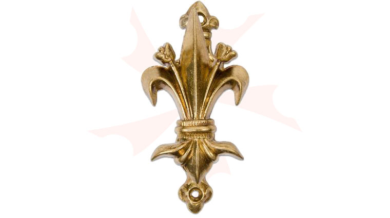 Denix 2-Piece Fleur de Lys Wall Hanger, Brass