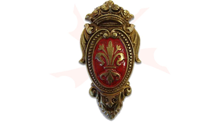 Denix 2-Piece Fleur de Lys Crest Wall Hanger, Brass