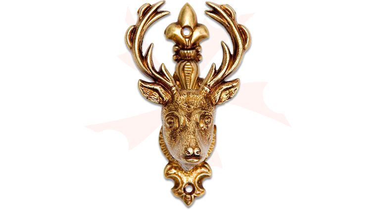 Denix Brass 2-Piece Gun or Sword Hangers with Deer Design