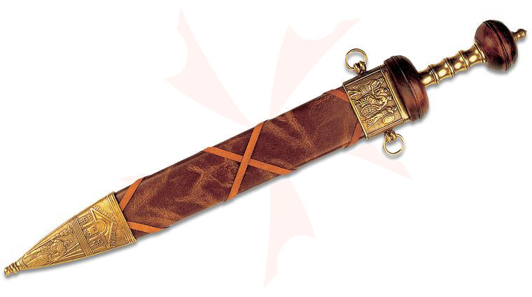 Denix Reproduction Roman Sword with Scabbard, Wood and Brass Trim