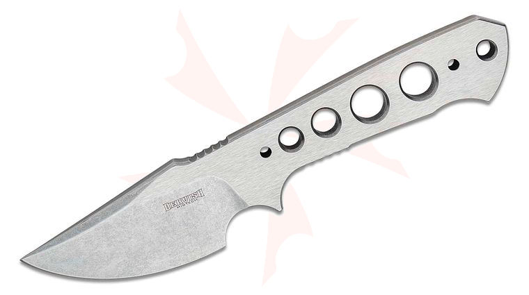 Dervish Knives Mid-Tech Prima Fixed Blade Knife 3.5 inch Nitro-V Two-Tone Drop Point, Skeletonized Handle, Kydex Sheath