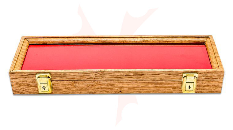 S&D Enterprises Oak Wood Display Case 7 inch x 18 inch x 1.875 inch