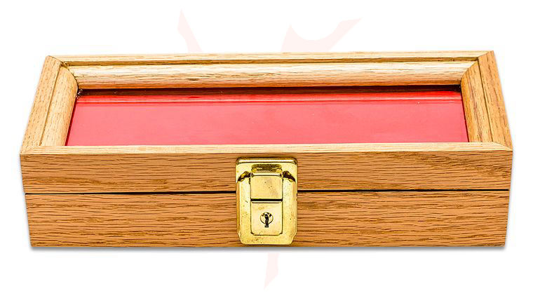 S&D Enterprises Oak Wood Display Case 5 inch x 10 inch x 1.875 inch