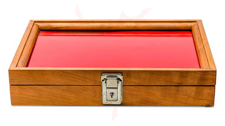S&D Enterprises Cherry Wood Display Case 9.5 inch x 12 inch x 1.875 inch