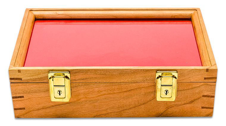 S&D Enterprises Cherry Wood Display Case 9.5 inch x 12 inch x 2.875 inch