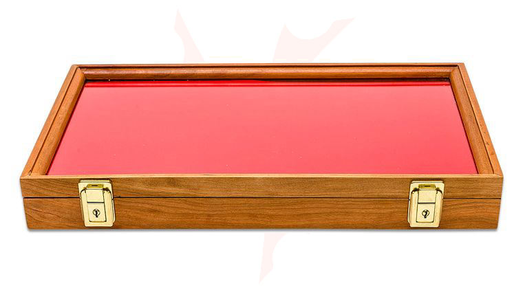 S&D Enterprises Cherry Wood Display Case 12 inch x 18 inch x 1.875 inch