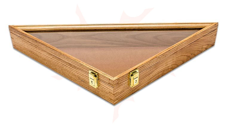 S&D Enterprises Oak Flag Display Case - Outside Measurements 18 inch x 18 inch x 2 7/8 inch (2 inch inside)