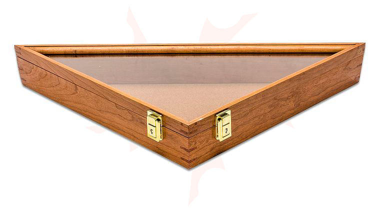 S&D Enterprises Cherry Flag Display Case - Outside Measurements 18 inch x 18 inch x 2 7/8 inch (2 inch inside)