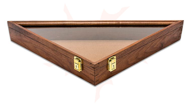S&D Enterprises Walnut Flag Display Case - Outside Measurements 18 inch x 18 inch x 2 7/8 inch (2 inch inside)