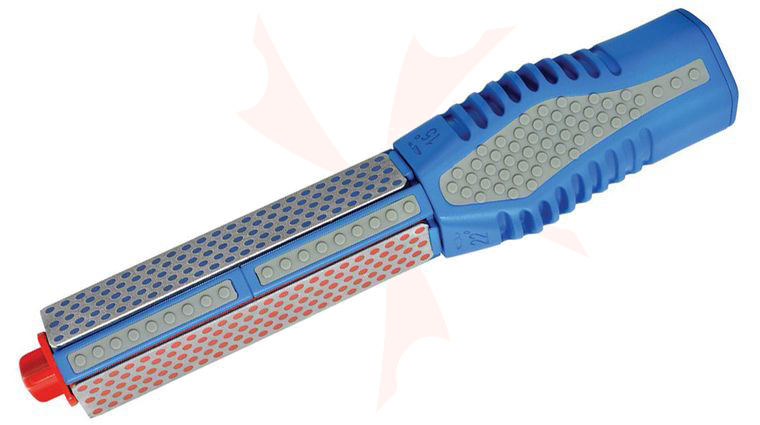 DMT Tristone Rotator with 3 Diamond Sharpening Stones, Blue Handle