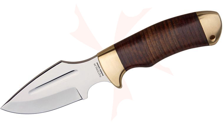 Down Under Knives Bushmate 4 inch Polished Blade, Leather Handle