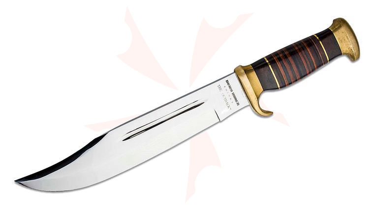 Down Under Knives The Outback Hunting Bowie Knife 11 inch Polished Blade, Leather Handle