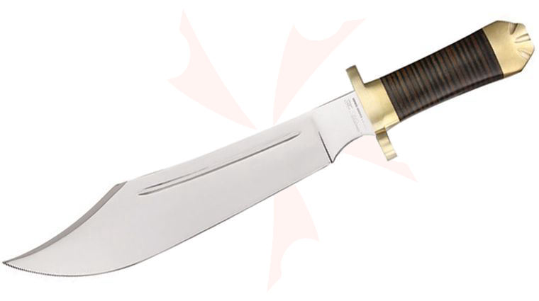 Down Under Knives The Mistress Bowie Hunting Knife 13 inch Polished Blade, Leather Handle