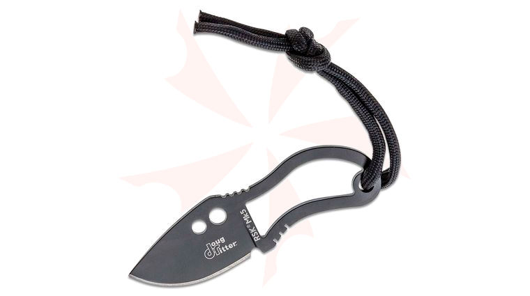 Doug Ritter Knives RSK Mk5K Neck Knife 1.75 inch Black Blade, Molded GRN Sheath