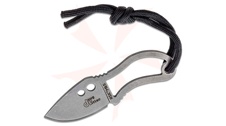 Doug Ritter Knives RSK Mk5 Neck Knife 1.75 inch Stonewashed Blade, Molded GRN Sheath