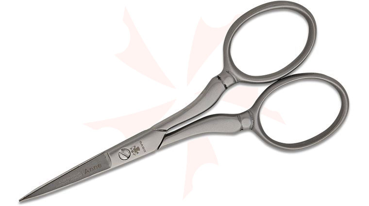 DOVO  inchAnne inch Embroidery Scissors 3.5 inch Stainless Steel, Satin, Black Leather Sheath
