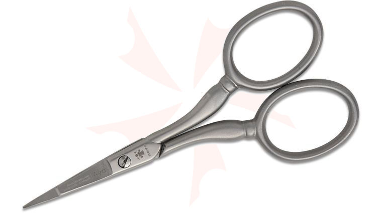 DOVO  inchAya inch HARDANGER Embroidery Scissors 3.5 inch Stainless Steel, Satin, Black Leather Sheath