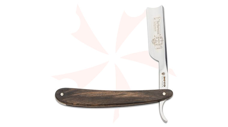 DOVO Barbarossa Straight Razor 5/8 inch Full Hollow Ground Stainless Steel Blade, Square Head, Ebony Wood Handles