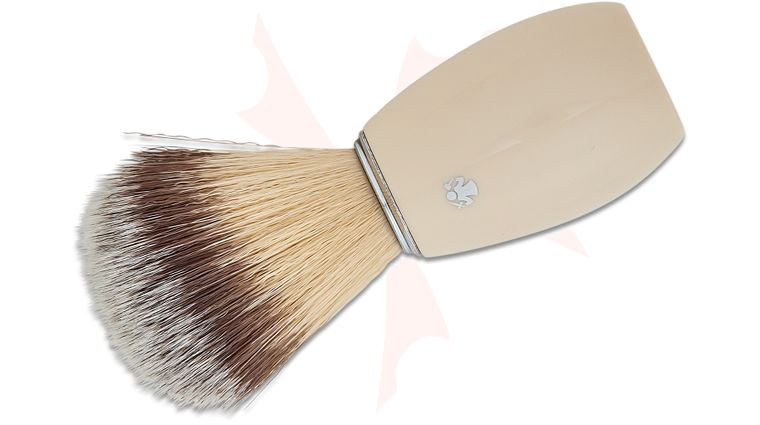 DOVO Fine Synthetic Hair Shave Brush, White Acrylic Handle