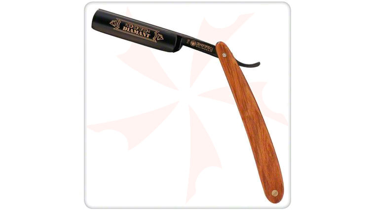 DOVO Straight Razor 5/8 inch Black Full Hollow Ground Carbon Steel Blade, White Ebony Wood Handle (1155861)
