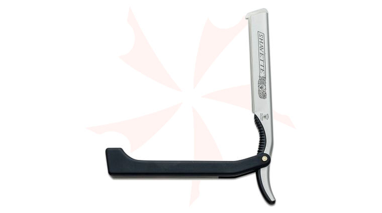 DOVO Shavette Replaceable Blade Straight Razor, Black Zytel Handle (201081)