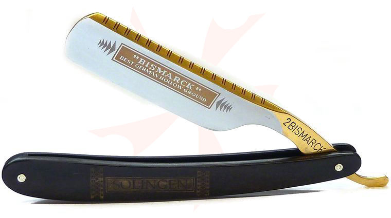 DOVO #2 Bizmark Straight Razor 6/8 inch Full Hollow Ground Carbon Steel Blade, Ebony Wood Handle (26810)