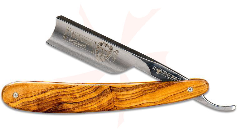 DOVO Straight Razor 5/8 inch Full Hollow Ground Carbon Steel Blade, Olive Wood Handles