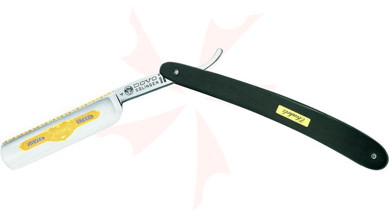 DOVO Silver Steel Straight Razor 5/8 inch Half Hollow Ground Blade, Ebony Wood Handle (4580)
