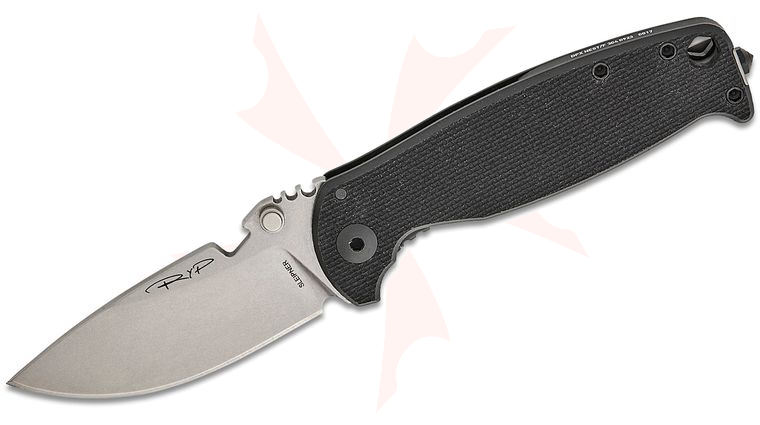 DPx Gear HEST/F 3.0 Milspec Folding Knife 3.15 inch Sleipner Stonewashed Plain Blade, Black G10 and Titanium Handles