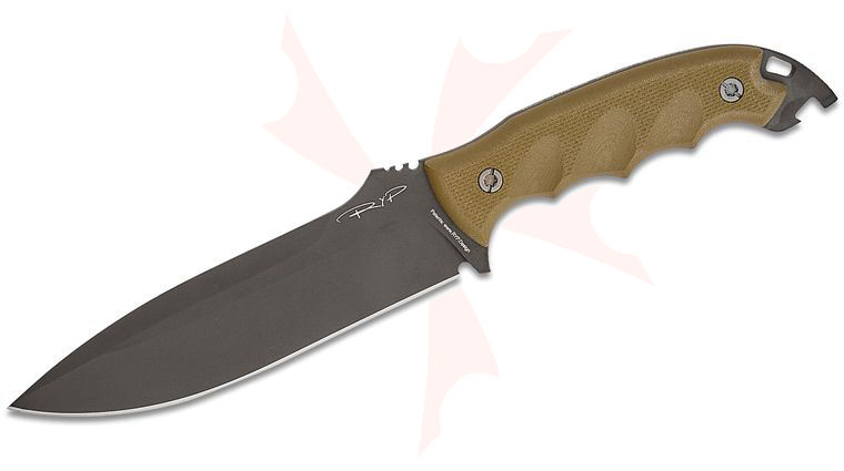 DPx Gear HEST 6 Milspec Fixed Blade Knife 6 inch S35VN Black PVD Drop Point Blade, OD Green G10 Handles, Kydex Sheath