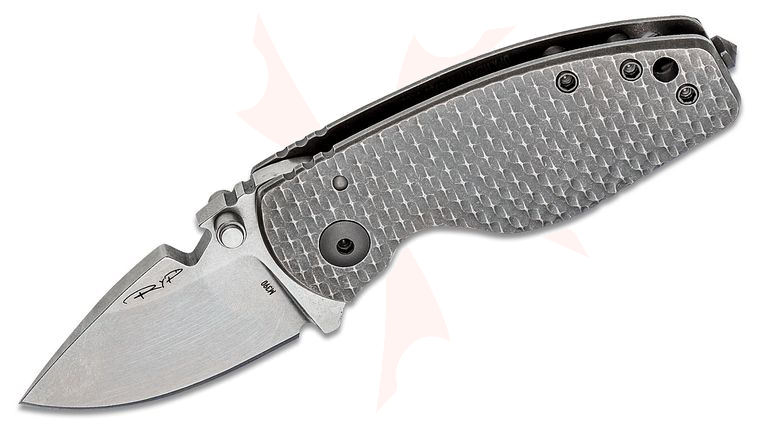 DPx Gear HEAT/F Leggaro Naked 3D Ti Folding Knife 2.24 inch M390 Stonewashed Plain Blade, 3D Textured Gray Titanium Handles