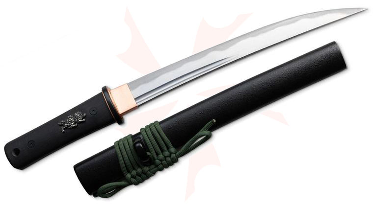 CAS Iberia Dragon King SD35490 Modern Tanto 10.5 inch 1566 Carbon Steel Blade, Black G10 Handle