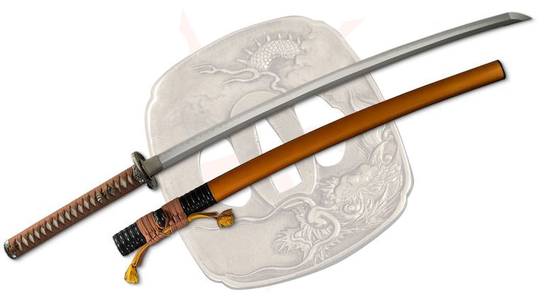 CAS Iberia Dragon King SD35120 Tatsumaki Katana 27.875 inch T10 Hamon Blade, Cord Wrapped Handle