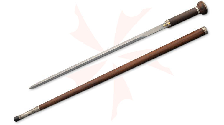 CAS Iberia Dragon King SD12140 Damascus Taiji Sword Cane with By-Knife, 37.5 inch Overall