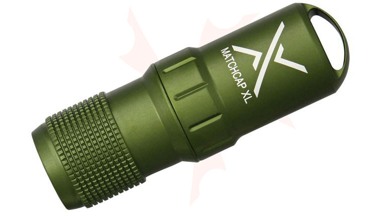Exotac 4100 MATCHCAP XL Survival Matchcase and Striker, Waterproof, Olive Drab