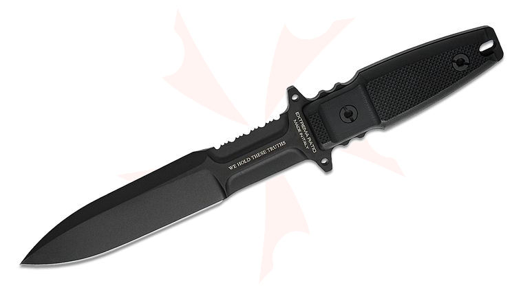 Extrema Ratio Limited Edition U.S.A. 250th Praetorian Gloria Fixed Blade Knife 7 inch Black N690 Spear Point Blade, Black G10 Handles, Kydex Sheath