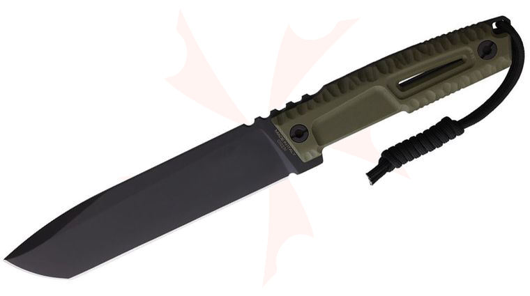 Extrema Ratio Tuscan Fixed Blade Knife 6.57 inch N690 Black Tanto Blade, OD Green G10 Handles, Cordura Sheath